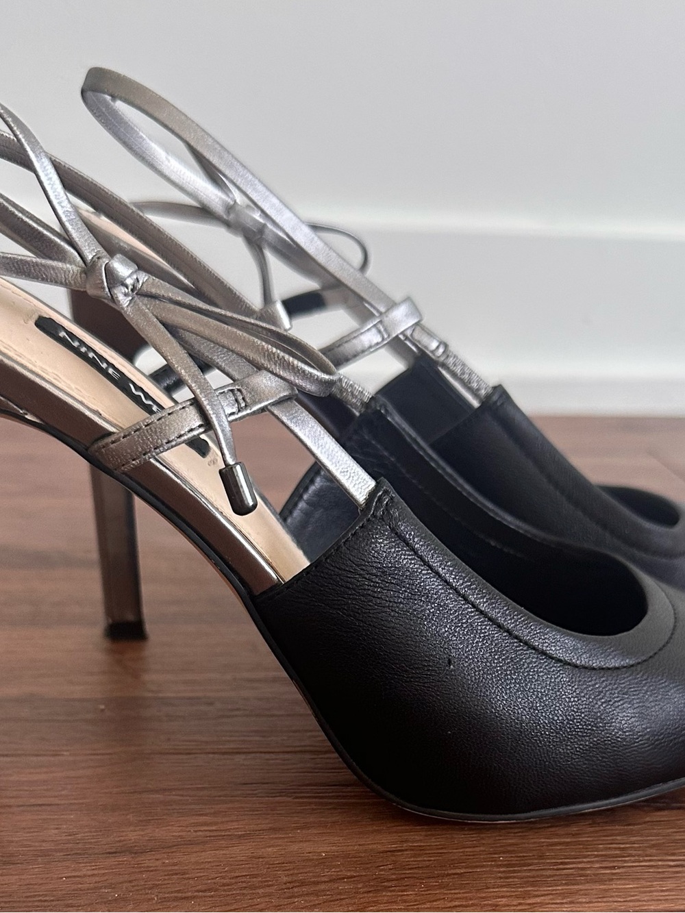 Nine W. Sling Back Metallic Heel size 8.5.